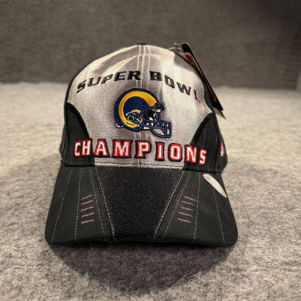 VTG‎ St Louis Rams Super Bowl 34 Hat Cap Strap Back Mens One Size Black NFL Puma